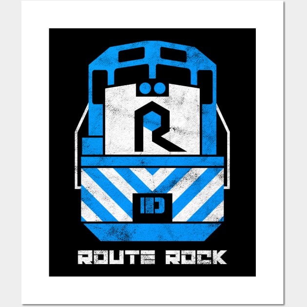 Vintage Route Rock Railroad Train Engine T-Shirt Wall Art by Turboglyde